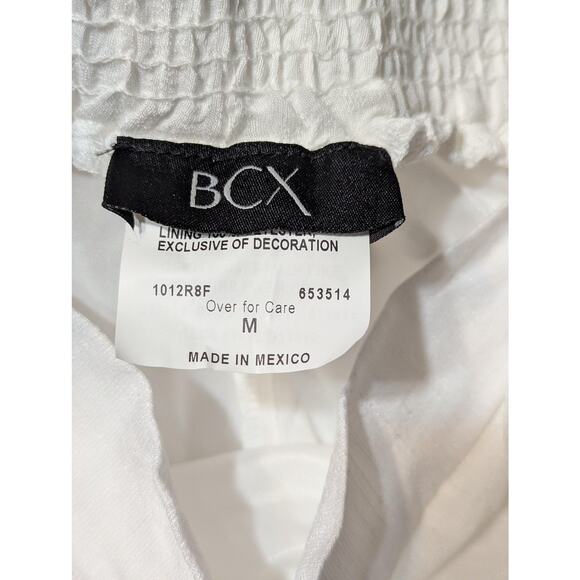 BCX Skirt Size Medium Off White Gauze Ruffle Faux Wrap Boho Summer Lined Midi - Picture 9 of 10